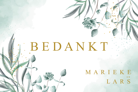 Bedankkaart eucalyptus bladeren