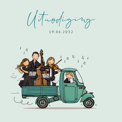 Uitnodiging feestje vespa Ape orkest