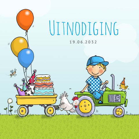Uitnodiging boerderijfeestje jongen