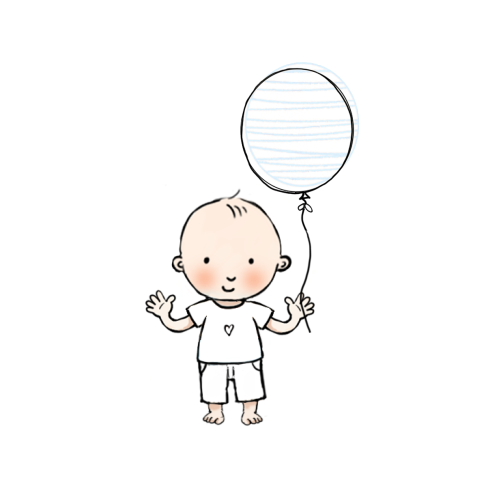 Baby jongen met ballon sluitzegel
