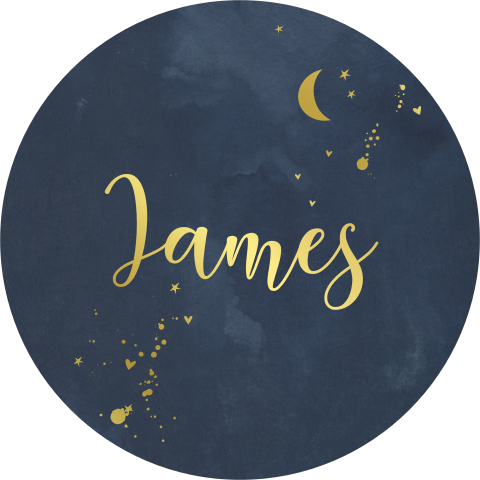 Geboortekaartje cirkel jongen velvet blauw goud