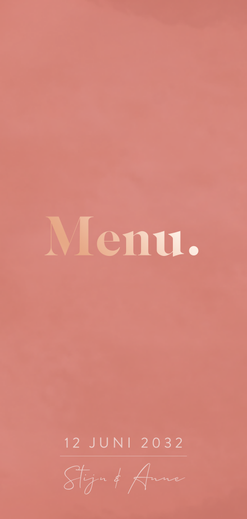 Menukaart velvet terra cotta