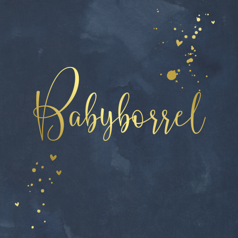 Kraamkaartje baby borrel velvet warm blauw