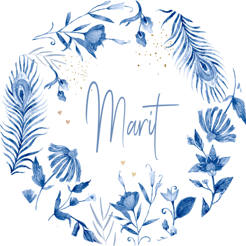 Behangcirkel delfts chinees blauw