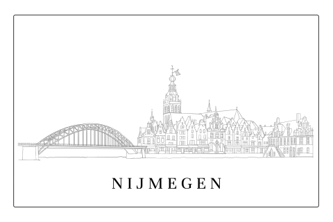 Poster 60 x 40 cm Nijmegen Lijntekening