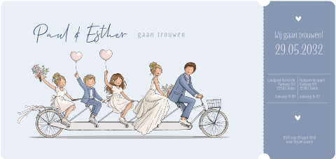 Ticketvorm met tandem en familie