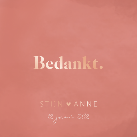 Bedankkaart velvet terracotta