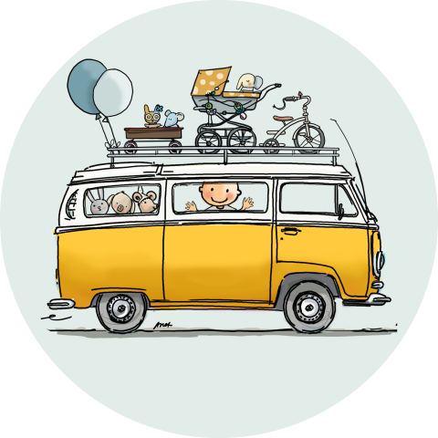 Sluitzegel vw T2 busje geel
