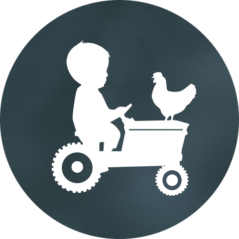 Sluitzegel tractor blauw en wit