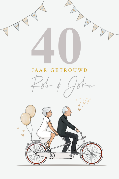 Uitnodiging 40 jaar getrouwd tandem