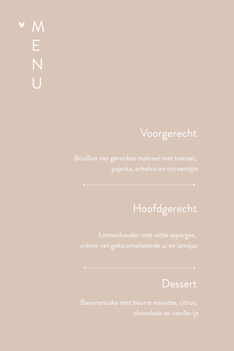 Strakke menukaart met mooie hippe achtergrond