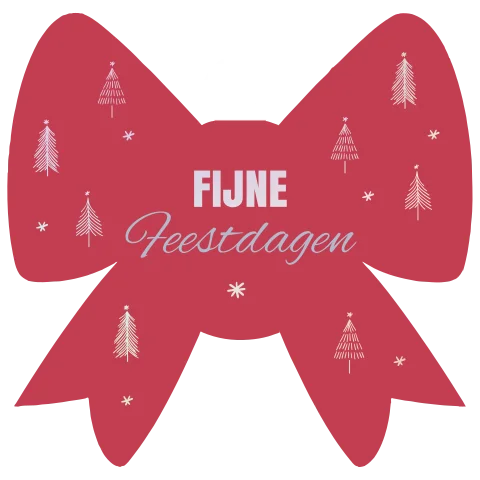 Kerstkaart strik met kerstboompjes