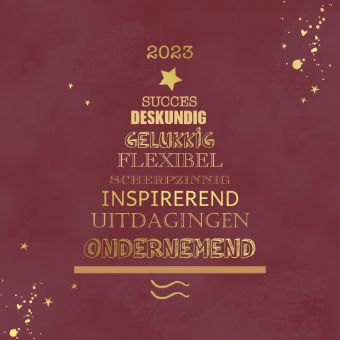 Zakelijke kerstkaart kerstboom tekst