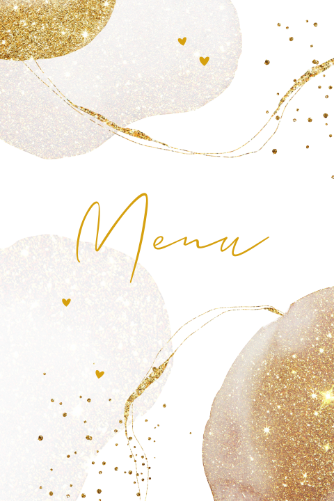Stijlvolle trendy menukaart glitterlook