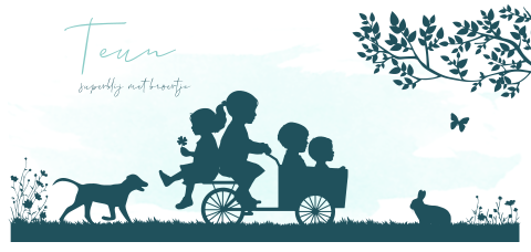 geboortekaartjes silhouette bakfiets met kinderen en tak
