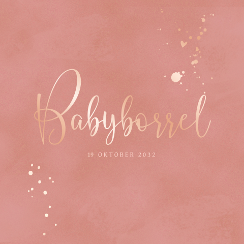 Kraamkaartje baby borrel velvet warm roze