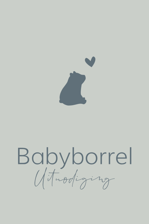 Babyborrel kaartje warmblauwgrijs jongen