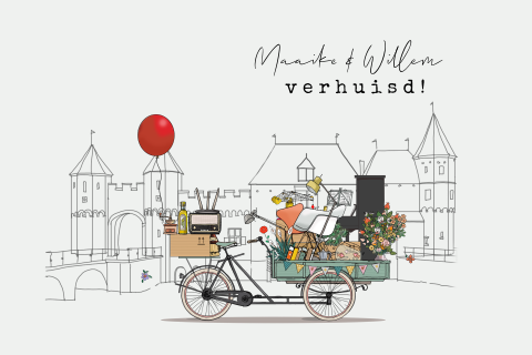 Verhuiskaart Amersfoort met bakfiets