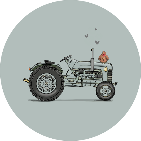 Sluitzegel tractor blauwgroen