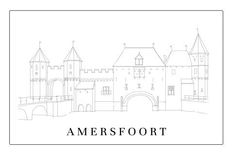Poster 60 x 40 cm Amersfoort Lijntekening