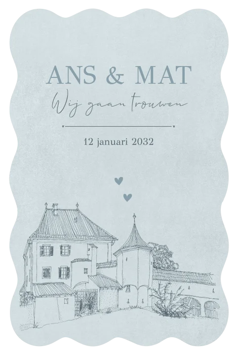 Savethedate Kasteel Duitsland blauw