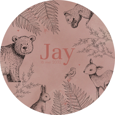 Poster bosdieren met terracotta achtergrond