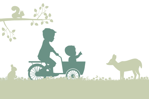 Geboortekaartje jongen stans broertje bakfiets groen