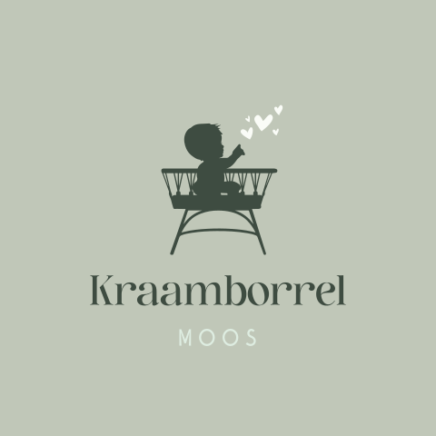 Kraamborrel wiegje met baby jongen