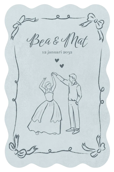 SavetheDate doodle illustraties met golfrand