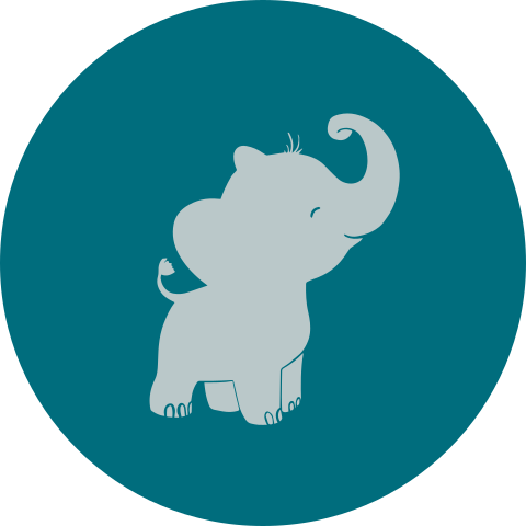 Sluitzegel olifant blauw grijs
