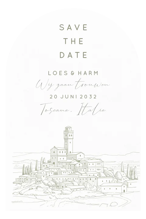 Savethedate toscane italie boogkaart