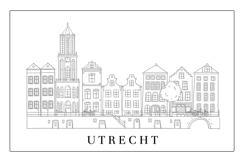 Poster 60 x 40 cm Utrecht Lijntekening