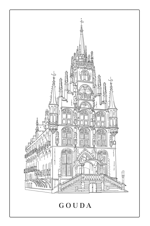 Poster 40 x 60 Stadhuis Gouda