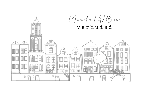 Verhuiskaart Utrecht in lijntekening