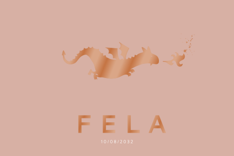 Geboortekaartje meisje draakje blauwe achtergrond