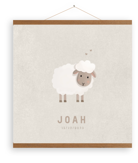 Poster met latjes schaapje