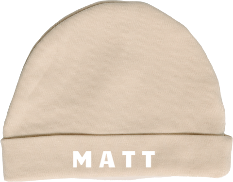 Babymuts met eigen naam beige