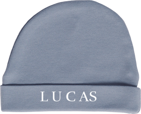 Babymuts met eigen naam blauw