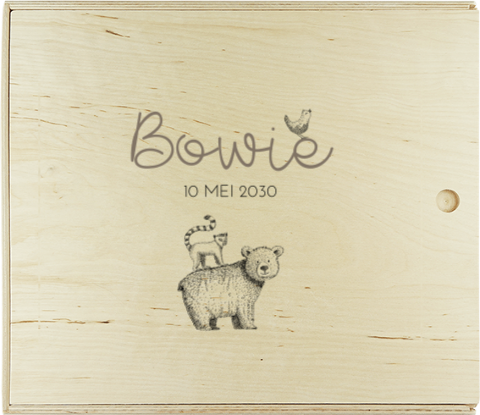 Doopsuiker presentatie doos met getekende dieren