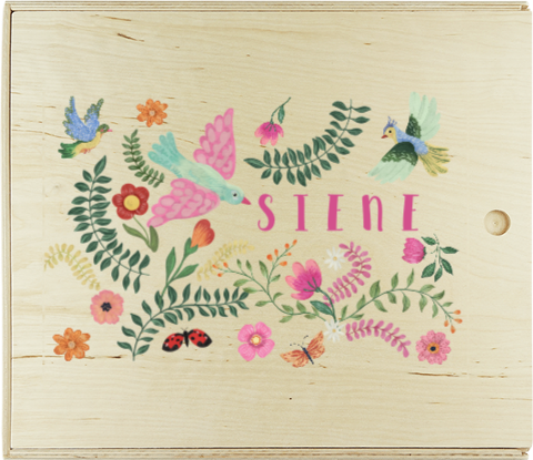 Memorybox folk bloemen en vogels