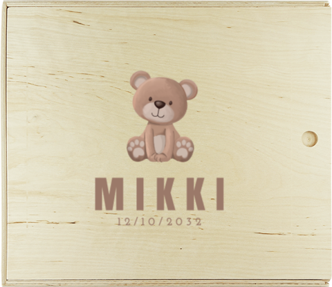 Memorybox beertje met naam