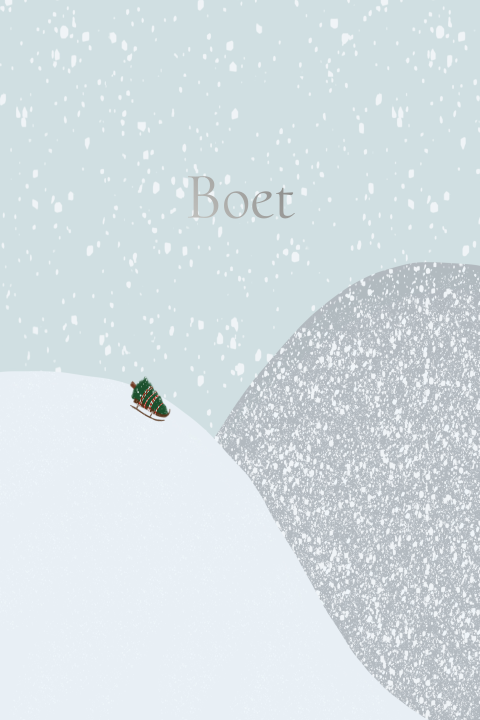 Winters geboortekaartje met bergen en sneeuw