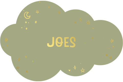 Groen geboortekaartje in wolkvorm – Maan en sterren in goudfolie