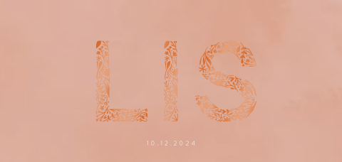 Geboortekaartje met bloemenletters - koperfolie