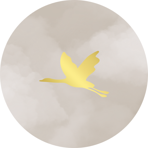 Sluitzegel met kraanvogel (per vel, 25 stickers op één vel)