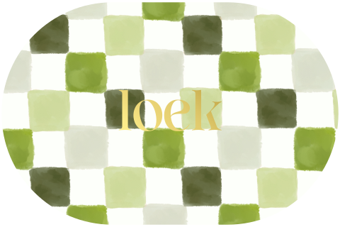 Groen geboortekaartjes met ruitjes - checkered patroon