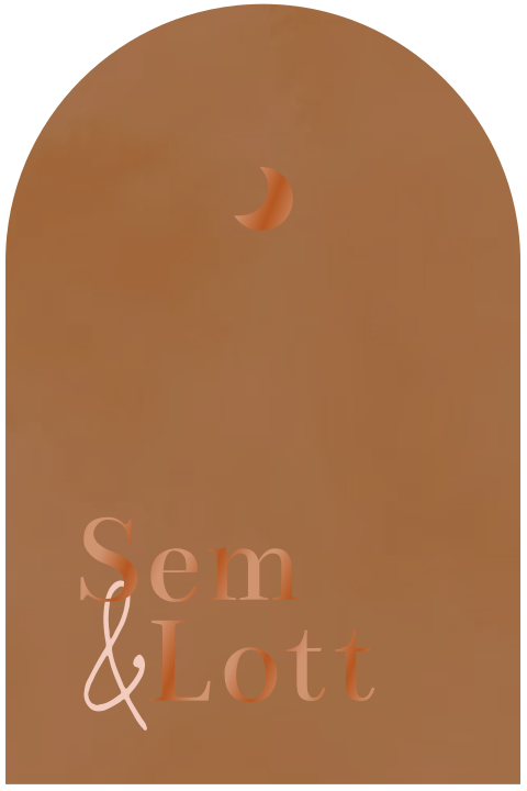 Geboortekaartje tweeling - maan en koperfolie