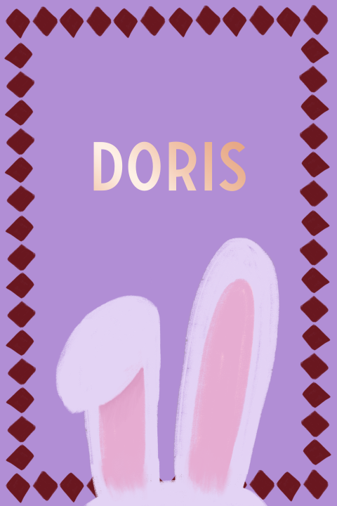 Lila Poster met Konijnenoren – Gepersonaliseerd