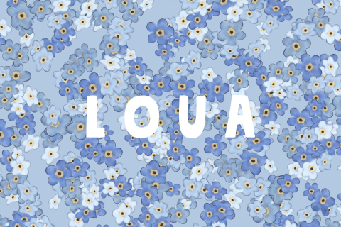 Blauw geboortekaartje – Vergeet-mij-nietjes bloemen