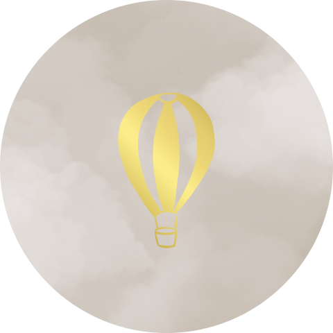 Sluitzegel met luchtballon (per vel, 25 stickers op één vel)